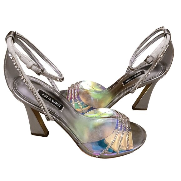 Nine West KLASS3 Comfort Insole Pumps in Silver/Iridescent, Size 7 - Picture 4 of 13